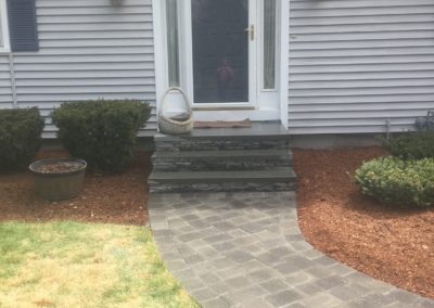 Walkway and steps in Westborough MA by Stone Builders Masonry